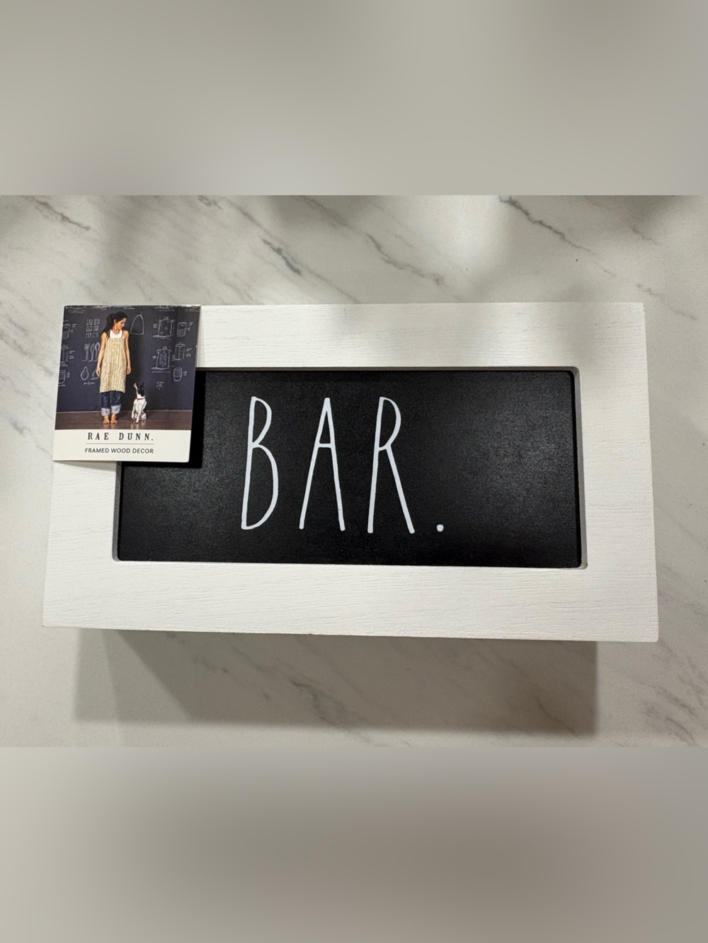 Rae Dunn White Framed BAR Sign